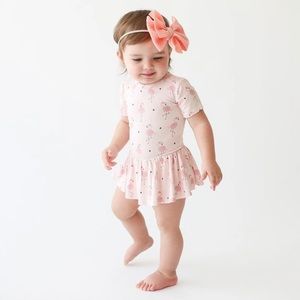 NWT Posh Peanut Frida Flamingo Twirl Bodysuit
